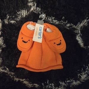 Carter's Pumpkin Booties and Hat